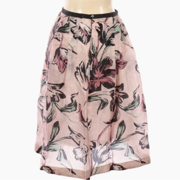 High waisted pink floral skirt - Picture 2 of 7